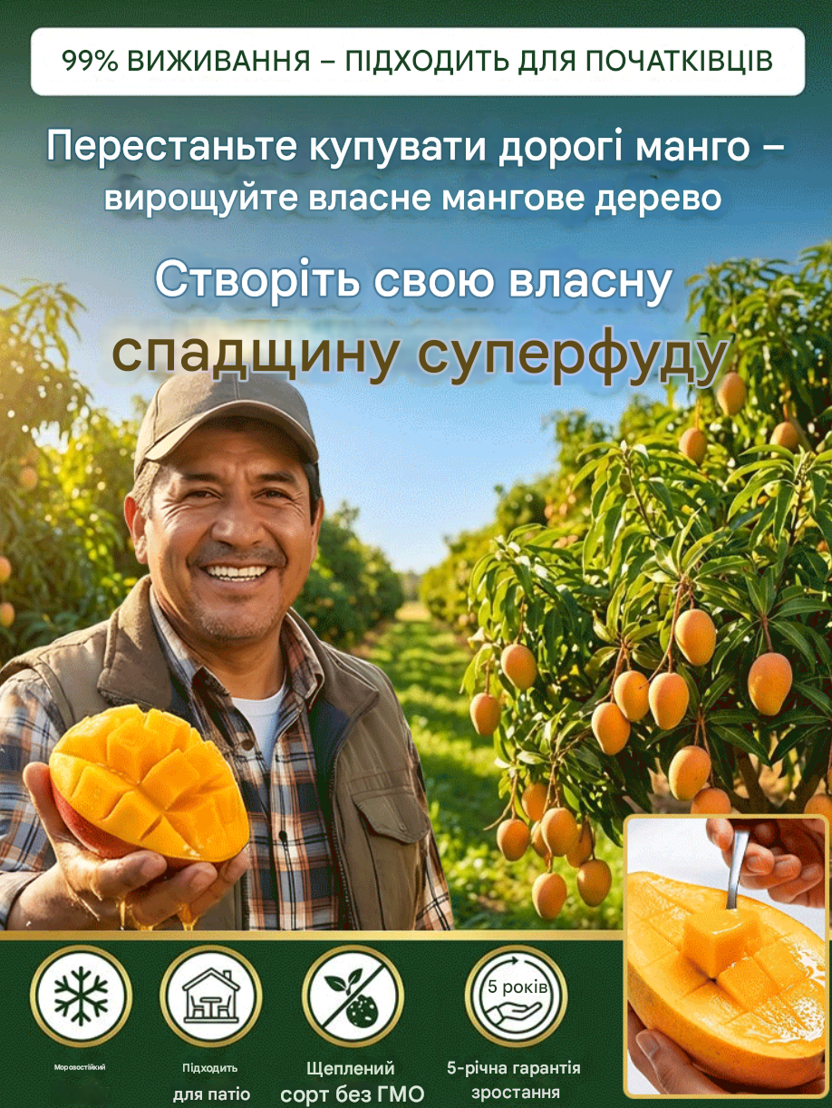 Щеплені карликові саджанці манго